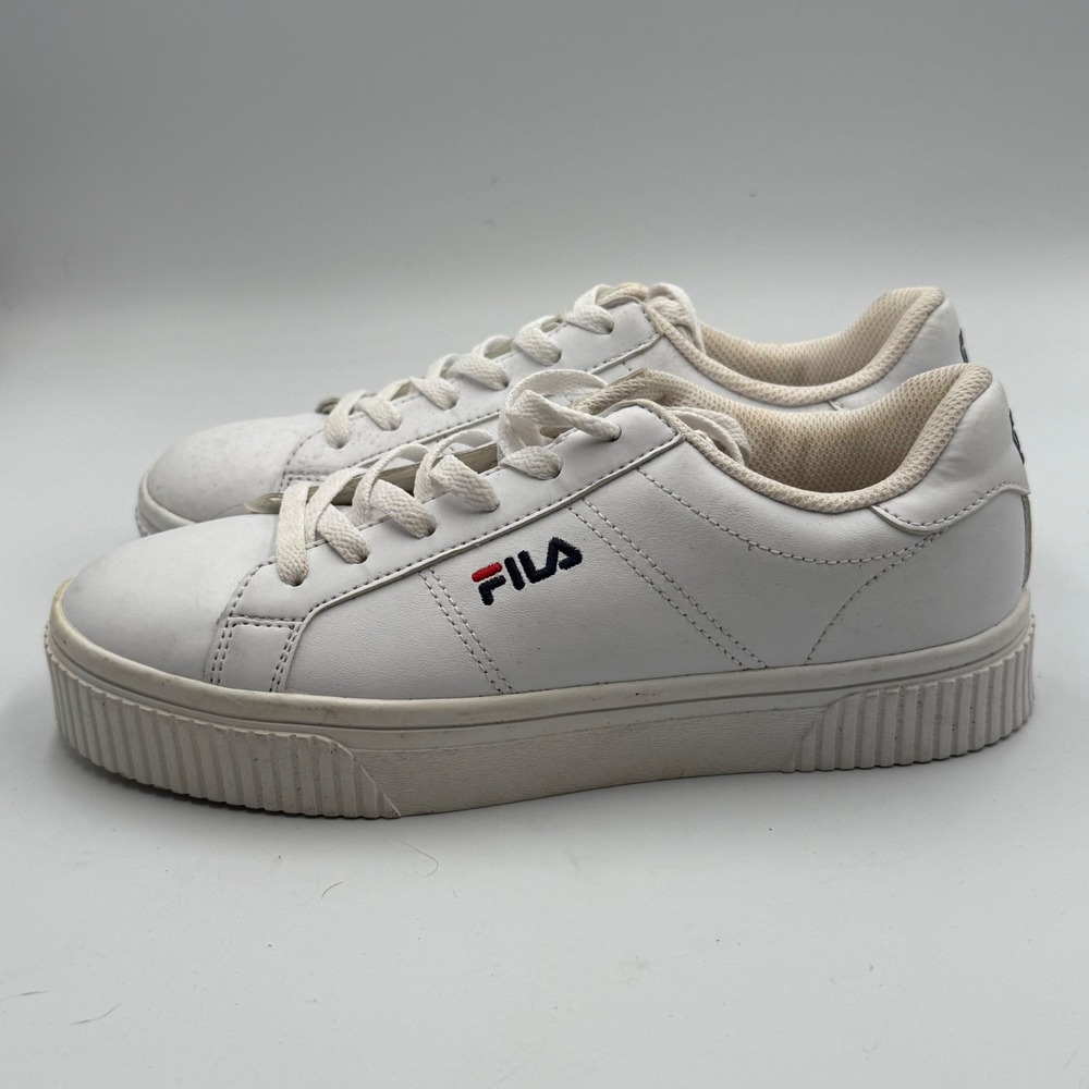 Fila Womens White Platform Sneakers‎ Shoes Lace Up Casual Comfort 8 Chunky Retro - Picture 5 of 9